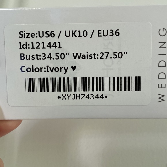 V neck classic satin ball gown a line white wedding dress - Picture 3 of 3